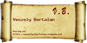 Veszely Bertalan névjegykártya